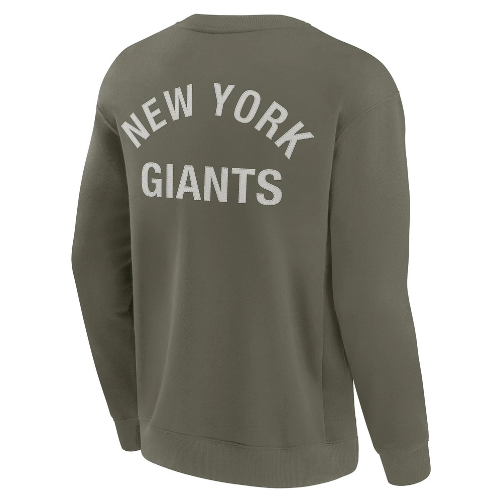 Sweat-shirt unisexe Fanatics Olive New York Giants Super Soft Pullover Crew