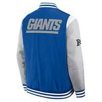 Veste unisexe à boutons-pression Fanatics Royal New York Giants Elements Elite