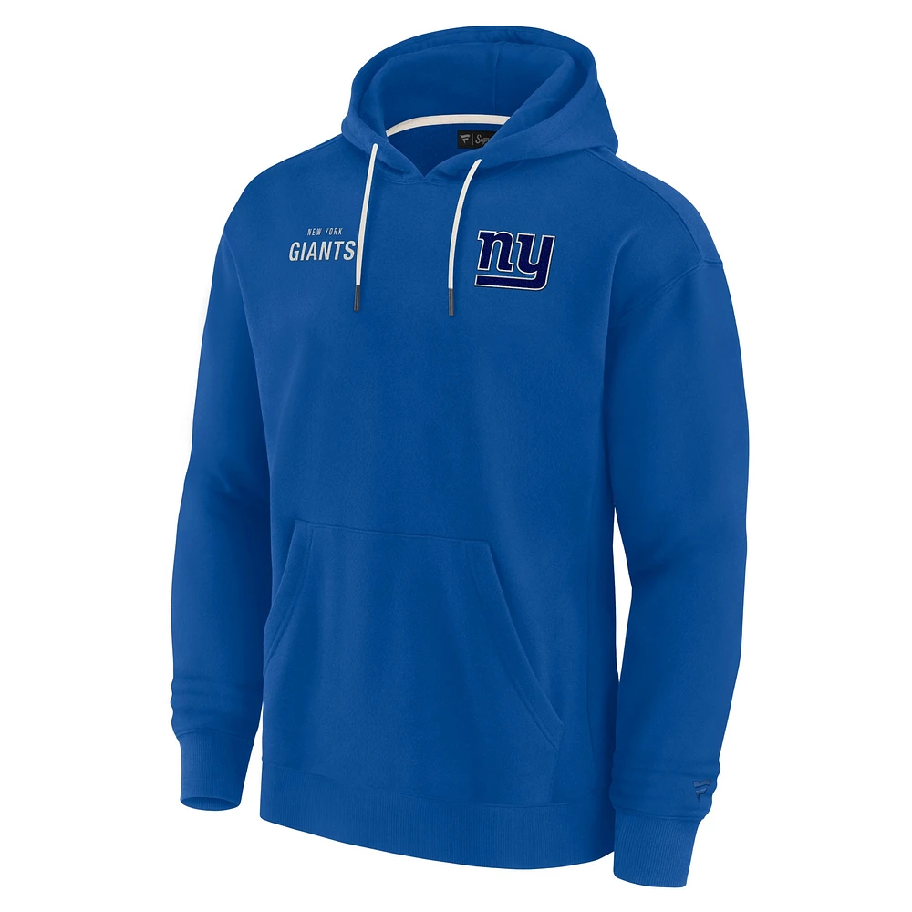 Sweat à capuche unisexe Fanatics Royal New York Giants Elements en polaire super douce