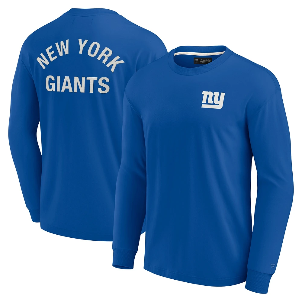 T-shirt unisexe Fanatics Royal New York Giants Elements super doux à manches longues