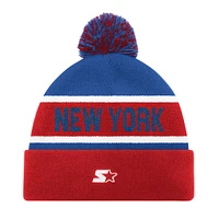 Bonnet en tricot à revers unisexe Starter Red New York Giants avec pompon