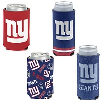 WinCraft New York Giants, paquet de 4, 12 oz. Ensemble refroidisseur de canettes et de canettes minces