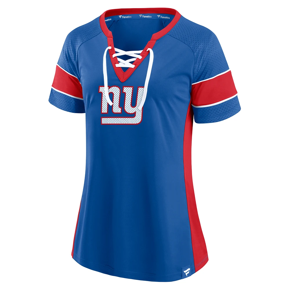 Women's Fanatics  Royal New York Giants Athena Lace-Up Top