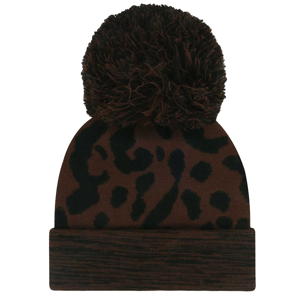 Bonnet tricoté à revers marron cacao New York Giants '47 pour femme avec pompon