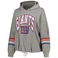 Women's '47 Heather Gray New York Giants Plus Upland Bennett Pullover Hoodie