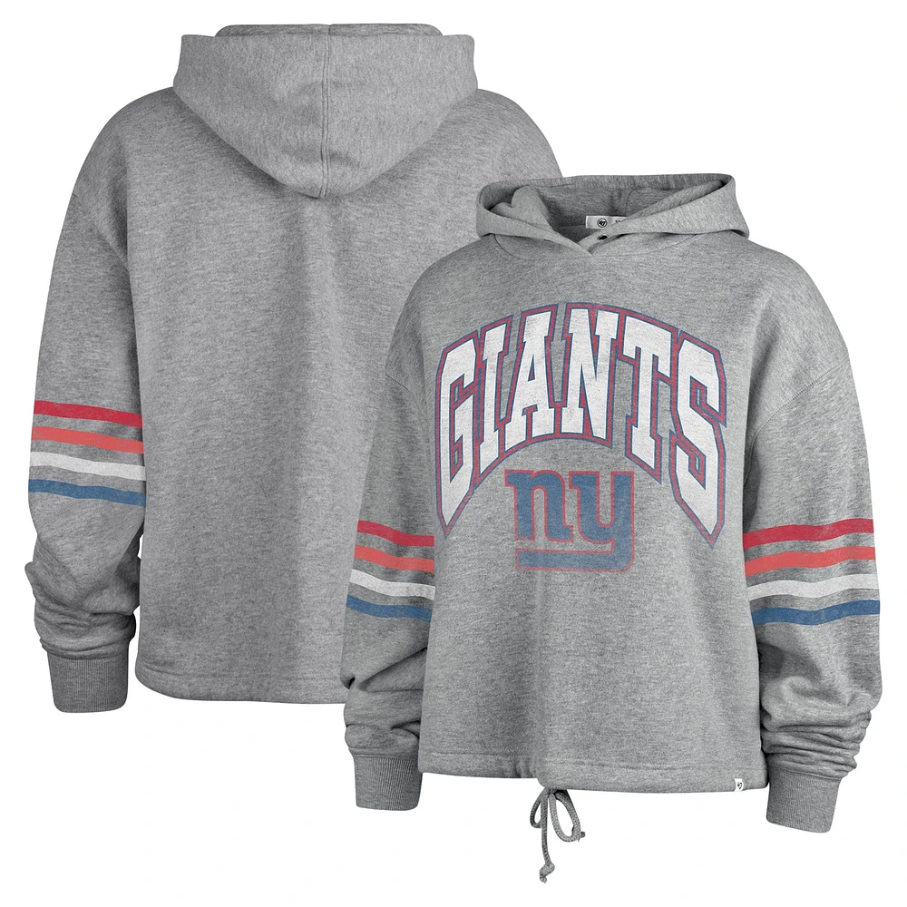 Women's '47 Heather Gray New York Giants Upland Bennett Pullover Hoodie