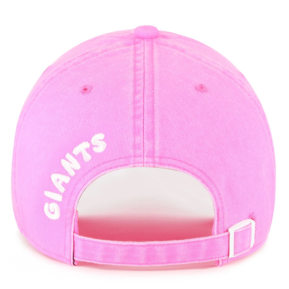 Women's '47 Pink New York Giants Bright Side Clean Up Adjustable Hat