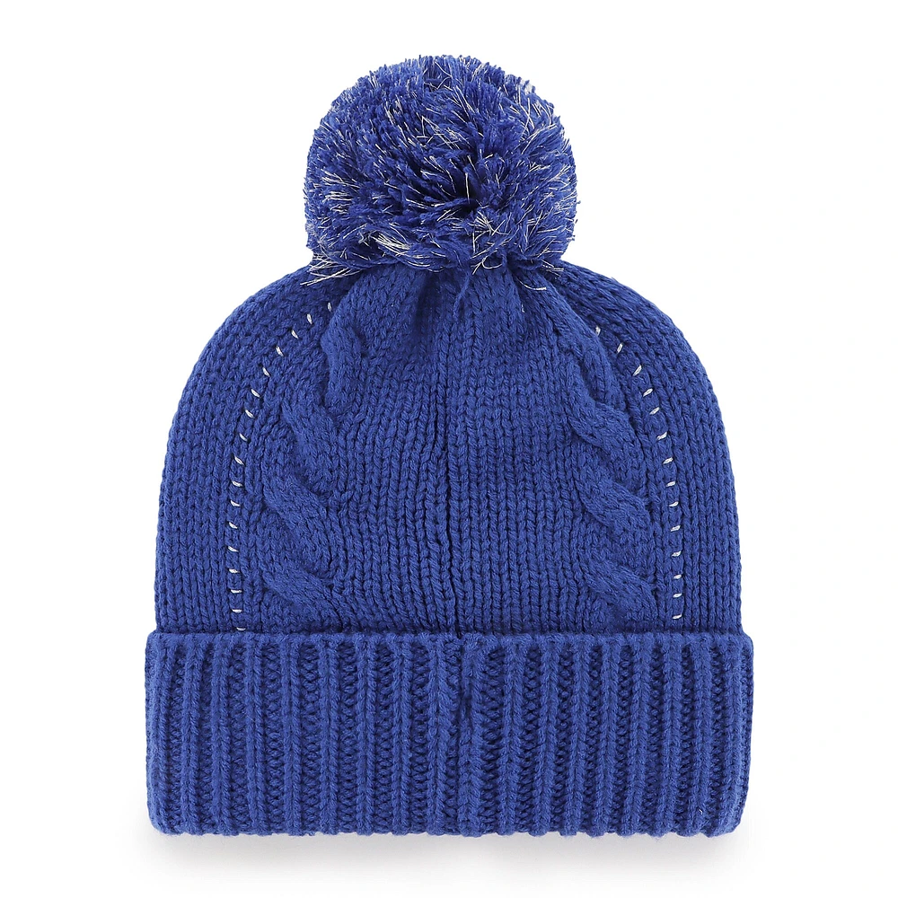 Bonnet en tricot à revers boule '47 Royal New York Giants pour femmes avec pompon