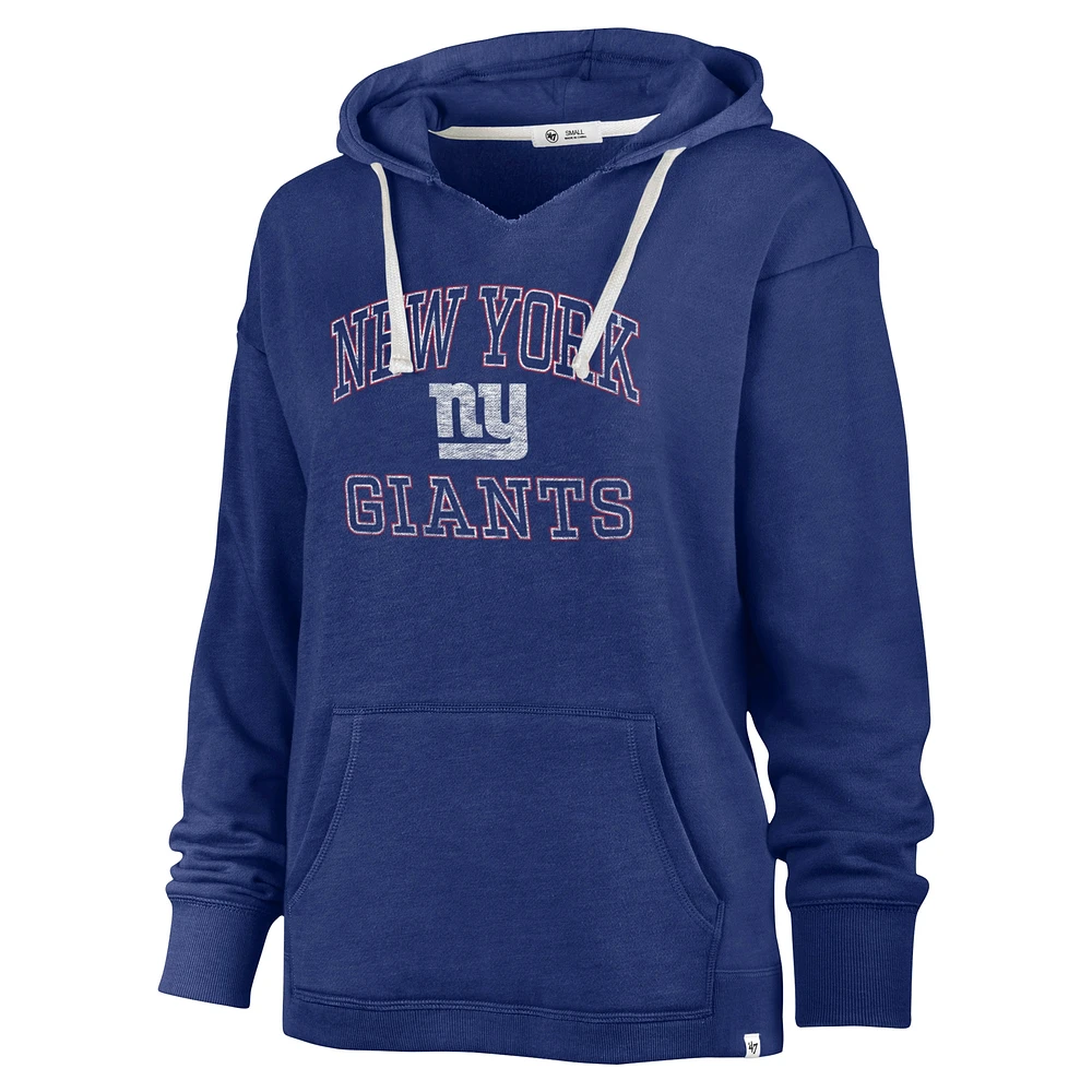 Women's '47 Royal New York Giants Clarity Kennedy Pullover Hoodie