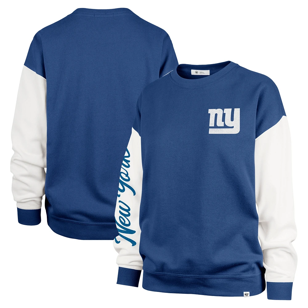 Sweat-shirt à enfiler Rise Andie pour femme '47 Royal New York Giants Double Header