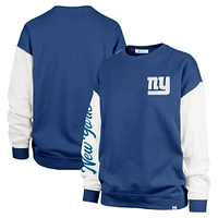 Women's '47  Royal New York Giants Double Header Rise Andie Pullover Sweatshirt