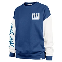 Women's '47  Royal New York Giants Double Header Rise Andie Pullover Sweatshirt