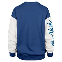 Women's '47  Royal New York Giants Double Header Rise Andie Pullover Sweatshirt