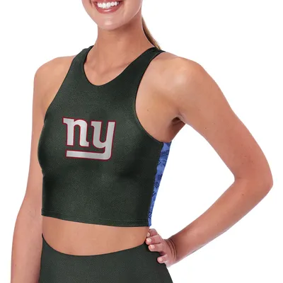 New York Giants Certo Women's High Neck Midi Bra - Charcoal