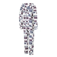 Concepts Sport Crème pour femmes New York Giants Docket Sweat à capuche entièrement zippé Union Suit