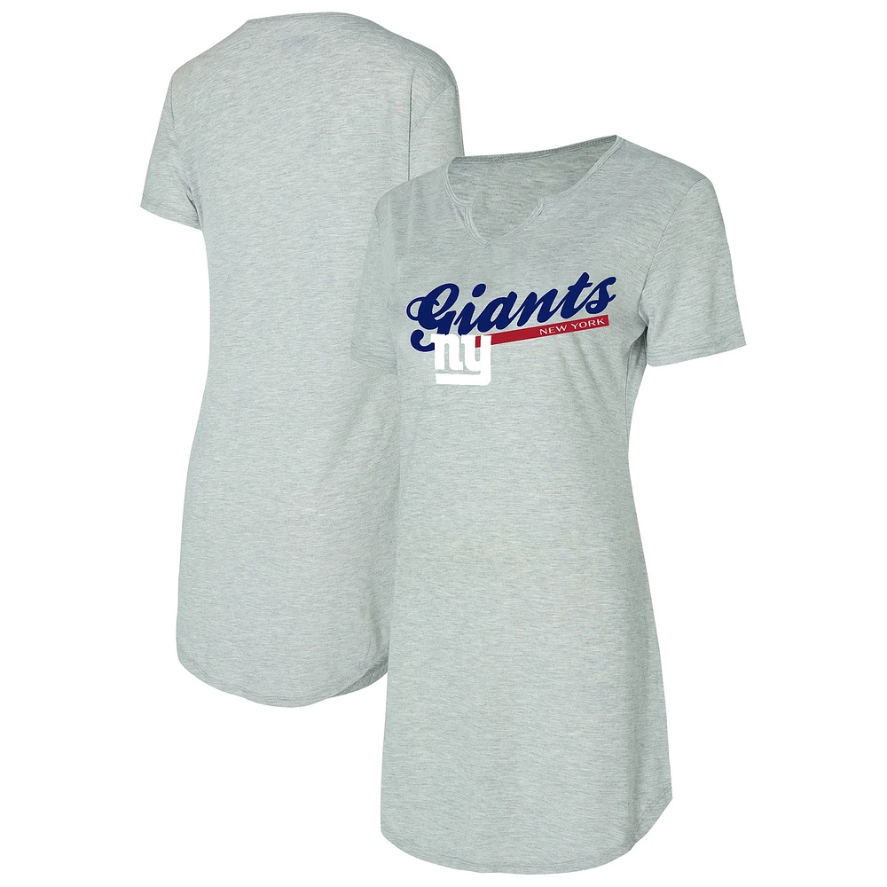 Chemise de nuit en tricot gris pour femme Concepts Sport New York Giants Petition