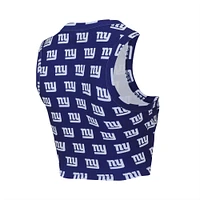 Women's Concepts Sport New York Giants Gauge Allover Print Cropped Tank Top & Shorts Sleep Set