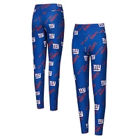 Leggings de nuit en tricot à imprimé intégral Concepts Sport Royal New York Giants pour femmes