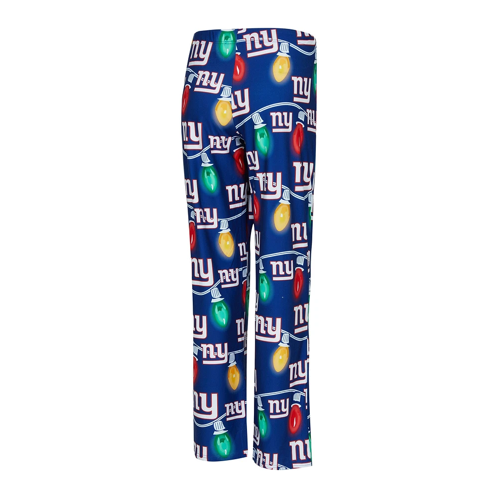 Women's Concepts Sport  Royal New York Giants Garland Knit Raglan Long Sleeve T-Shirt & Pants Set