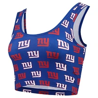 Women's Concepts Sport Royal New York Giants Record Allover Print Bralette