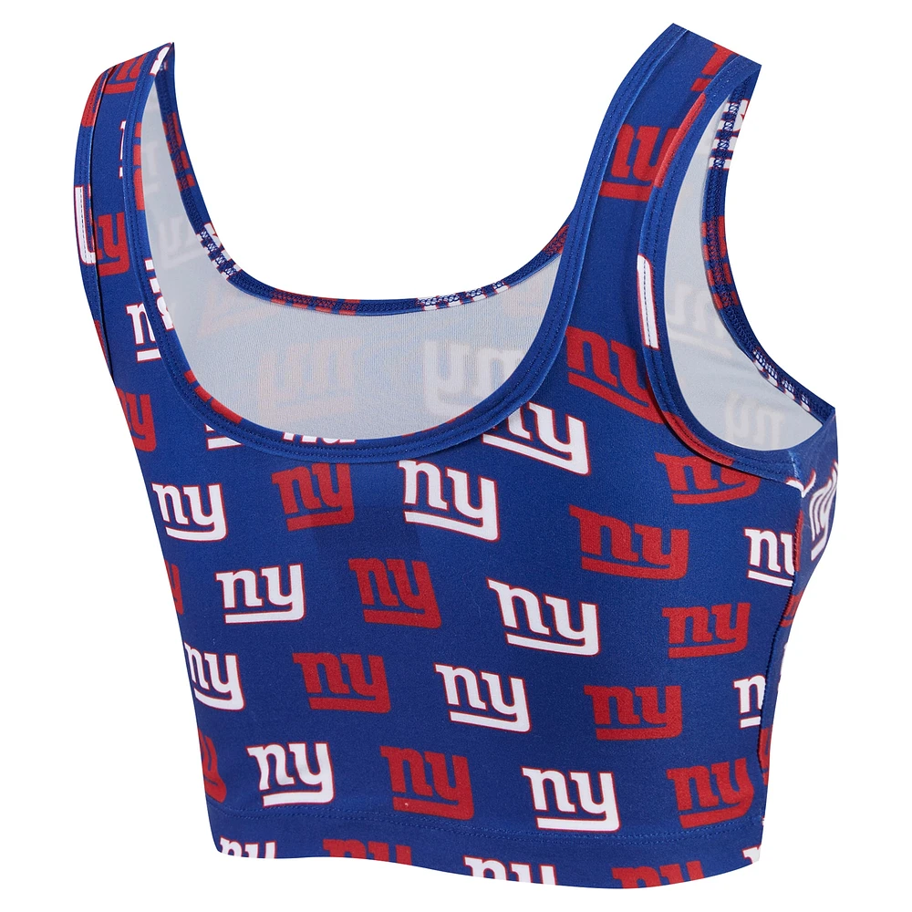 Women's Concepts Sport Royal New York Giants Record Allover Print Bralette