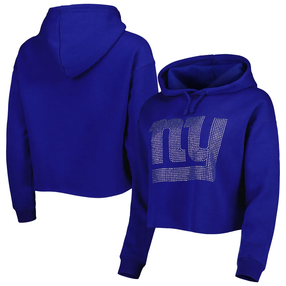 Lids New York Giants Cuce Women's Crystal Logo Cropped Pullover Hoodie -  Royal