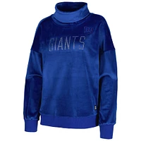 Sweat-shirt à col cheminée avec strass DKNY Sport Royal New York Giants Deliliah pour femmes