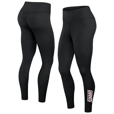 Legging empilé noir Fanatics pour femmes des Giants de New York avec le mot-symbole