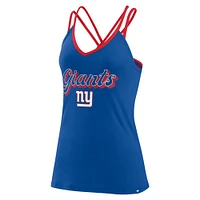 Women's Fanatics Royal New York Giants Go For It Strappy Crossback Tank Top