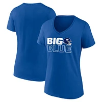 T-shirt à col en V Fanatics Royal New York Giants Hometown Defensive Stand pour femmes