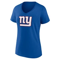 T-shirt à col en V pour la fête des mères Fanatics Royal New York Giants femmes