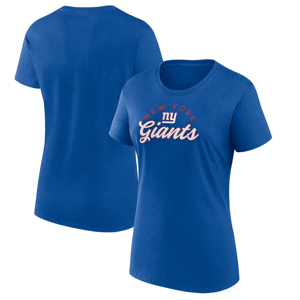 T-shirt à composant principal Fanatics Royal New York Giants pour femmes