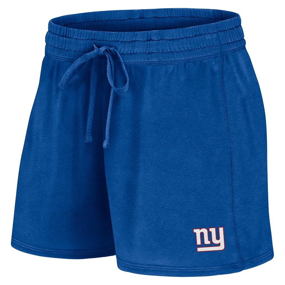 Women's Fanatics Royal New York Giants Start to Finish T-Shirt & Shorts Combo Pack