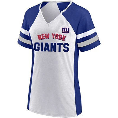Women's Fanatics White/Royal New York Giants Plus Color Block T-Shirt