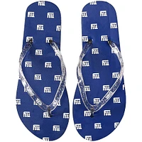 Women's FOCO New York Giants Glitter Flip Flops