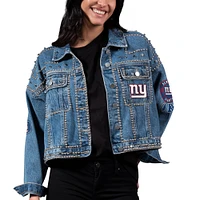 Veste en jean à boutons complets G-III 4Her par Carl Banks New York Giants First Finish pour femmes