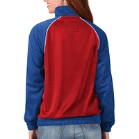 Women's G-III 4Her by Carl Banks Royal New York Giants Backfield Raglan - Full-Zip Track Jacket
