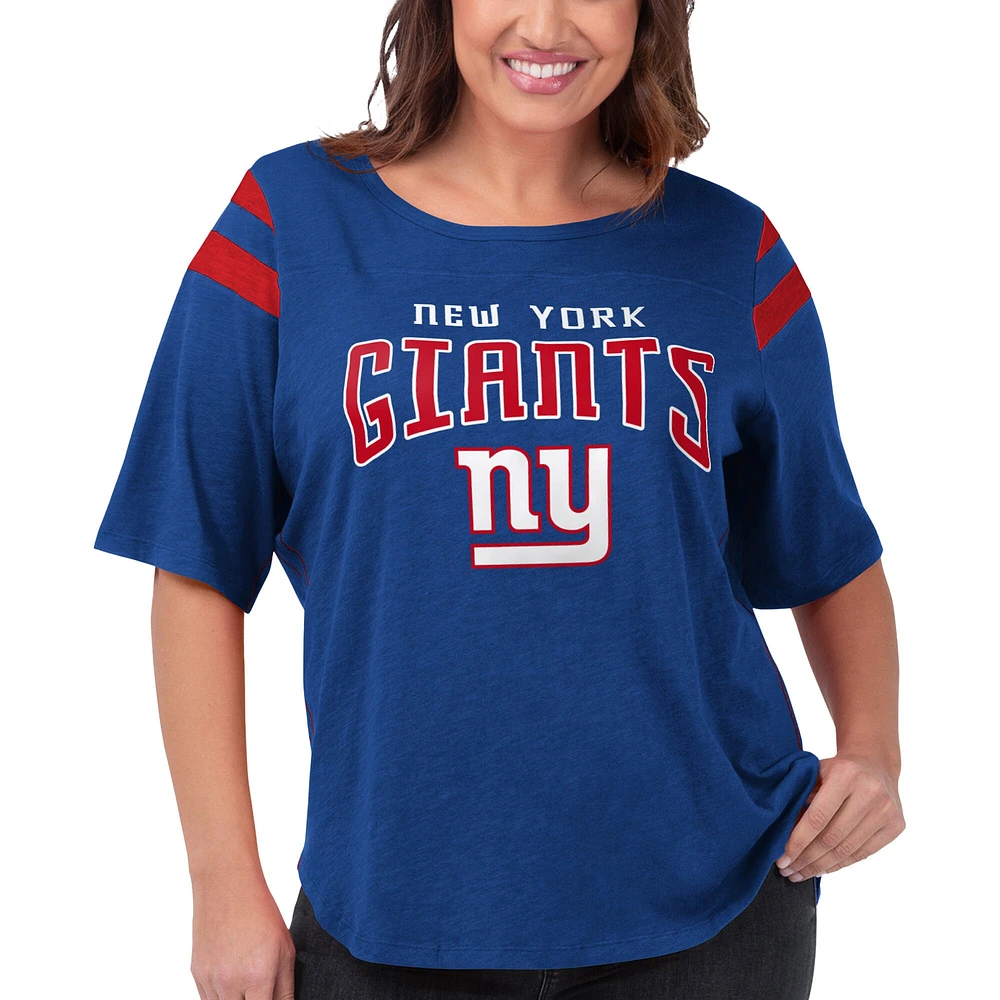 T-shirt Linebacker G-III 4Her by Carl Banks Royal New York Giants pour femme