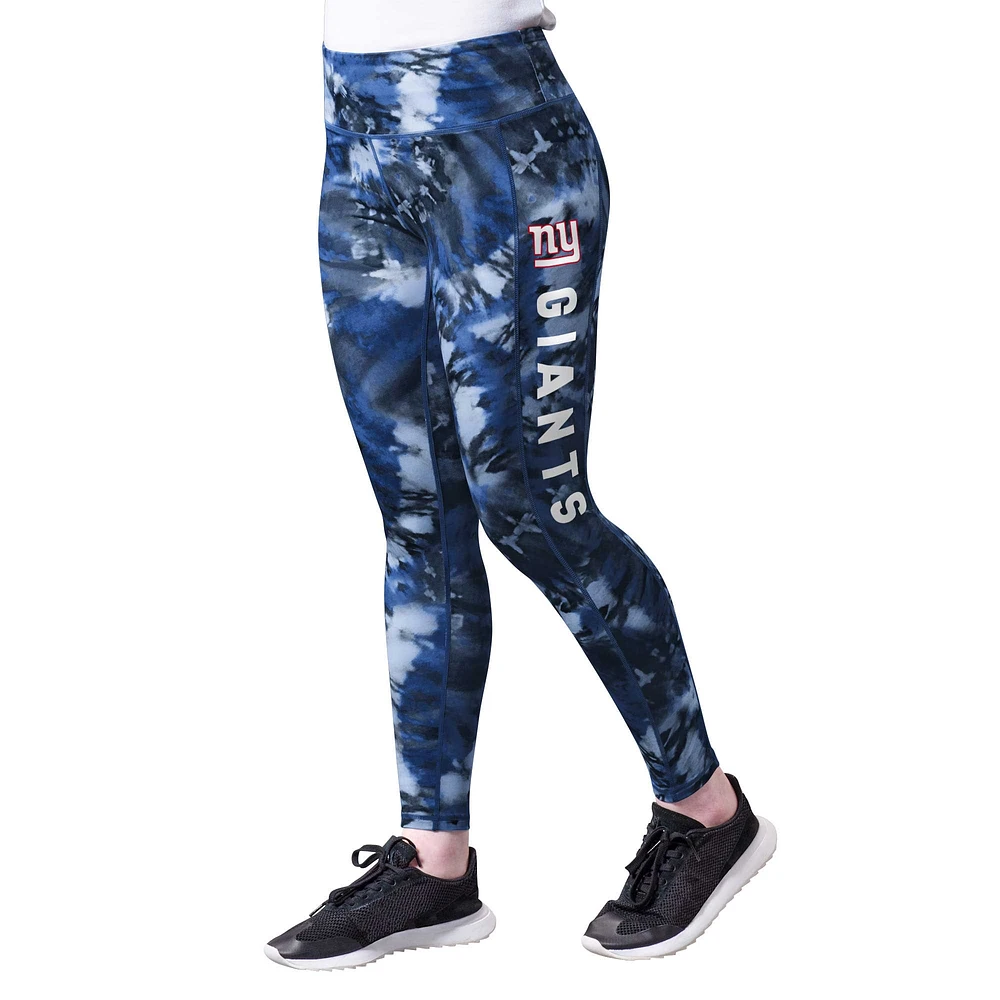 Women's MSX by Michael Strahan Navy New York Giants Aubrey Tie-Dye Leggings