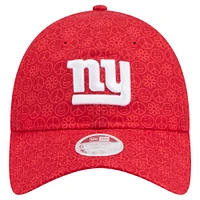 Casquette réglable Smiley 9TWENTY New York Giants New Era pour femme rouge