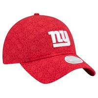 Casquette réglable Smiley 9TWENTY New York Giants New Era pour femme rouge