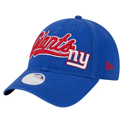 Casquette réglable New Era Royal New York Giants Cheer 9FORTY pour femme