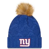 New Era Men's New York Giants Heather Grey Pom Knit Beanie