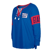 T-shirt à manches longues et col cranté New Era Royal York Giants pour femme
