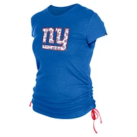 T-shirt froncé sur le côté des Royal New York Giants Era pour femme