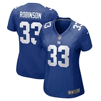 Maillot de joueur match Nike Aaron Robinson Royal New York Giants pour femme