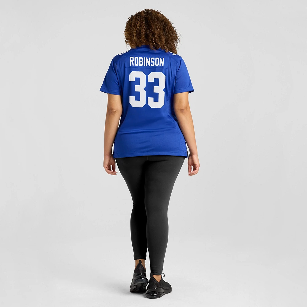 Maillot de joueur match Nike Aaron Robinson Royal New York Giants pour femme