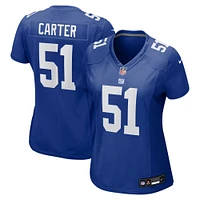 Maillot Nike Abdul Carter Royal pour femme, choix de premier tour des Giants New York