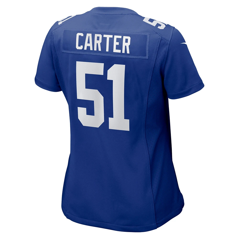 Maillot Nike Abdul Carter Royal pour femme, choix de premier tour des Giants New York