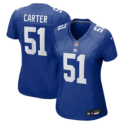Maillot Nike Abdul Carter Royal pour femme, choix de premier tour des Giants New York
